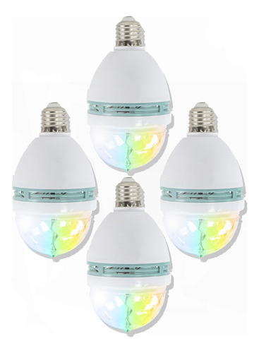 Foco Decorativo Luz Multicolor Base E27 3w 240lm Paquete 4