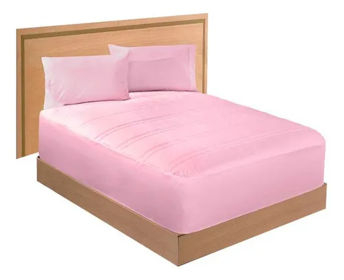 comprar Protector Cubre Colchón King Size Rosa Antiácaros Ultra Color Rosa Claro Diseño De La Tela Liso