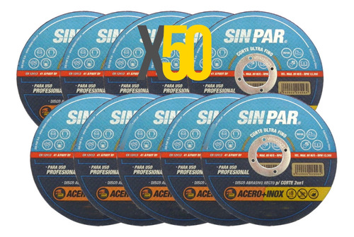 Discos De Corte Sin Par Amoladora 115mm Pack X 50 Unidades