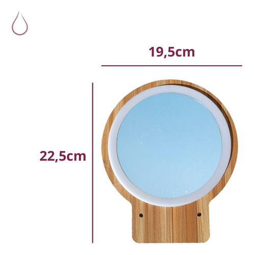 Espelho De Madeira De Mesa Led Para Maquiagem