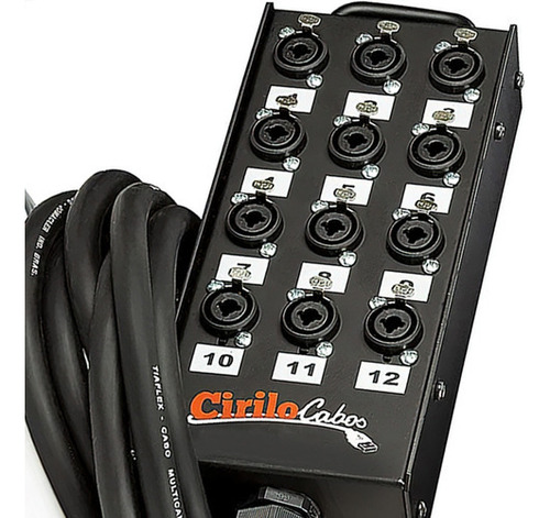 Medusa Com Multi Cabo 12 Vias Conectores Combo - 70 Metros