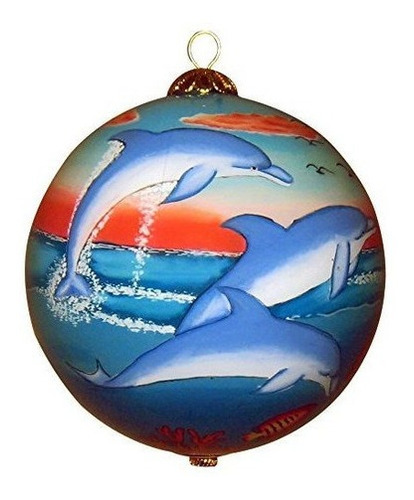 Navidad Ornamento  Pintada A Mano Delfines Hawaii  Coleccion