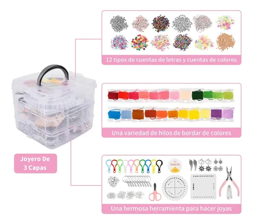 Kit De Pulseras Para Niñas – Set De 56 Piezas Con Cuentas, Colgantes Y Cadenas Ajustables, Regalo Original Para Cumpleaños Y Navidad