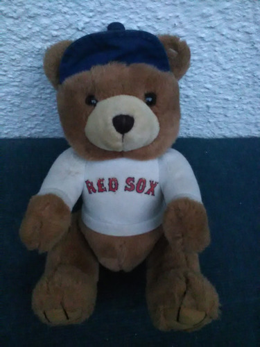 Oso Marrón Red Sox Con Gorro 26 Cm De Altura.