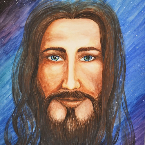 Imagem 2 de 7 de Pintura Em Aquarela Jesus Cósmico