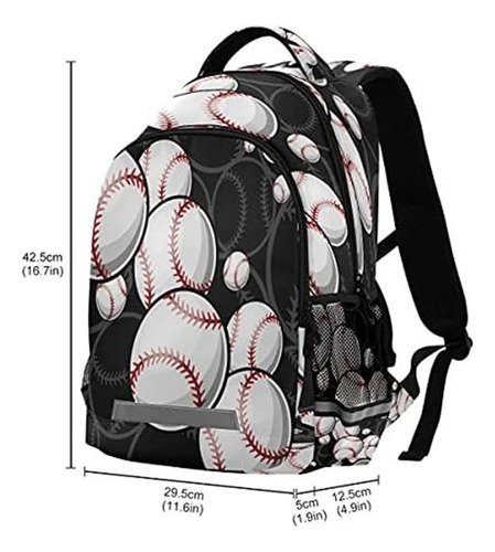 Mochila Deportiva Con Diseño De Pelota De Béisbol, Mochila E