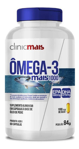 Ômega 3 Mais 1000mg (óleo De Peixe) 60 Cápsulas Clinicmais Sabor Sem Sabor