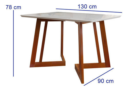 Conjunto Mesa De Jantar 4 Lugares Madeira Mesa Cf