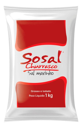 Sal Marinho Iodado Natural Grosso Para Churrasco 1kg