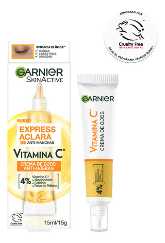 Crema Anti-ojeras Garnier Vitamina C Express Aclara 15ml Todo Tipo De Piel Día/noche