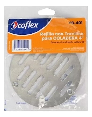 Rejilla Para Coladera De 4 Pulgadas Coflex Pc-401