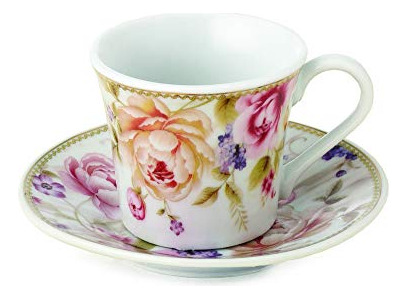 Lorren Home Trends 80-5678 Tazas Y Platos, Tamaño Único, Ros