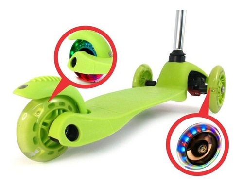 Monopatin Infantil 3 Ruedas Con Luces Altura Regulable S909g