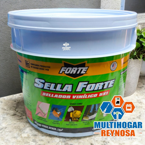 Sellador De Acrilico 5 X 1 Forte Loza Paredes Y Mas 4 Lts.
