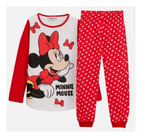 Pijama Minnie Mouse Infantil Nena Disney Algodon Invierno 