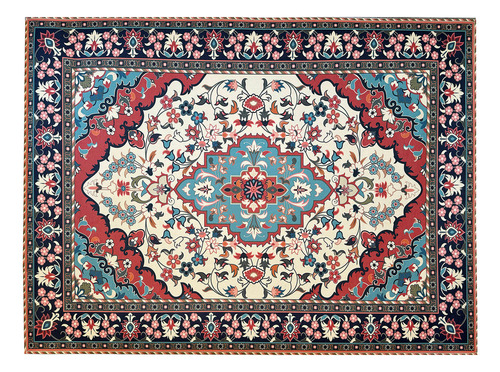 Alfombra Carpeta 100x150 Tipo Persa 90 Living Comedor Roja Color Rojo Diseño De La Tela Clásico