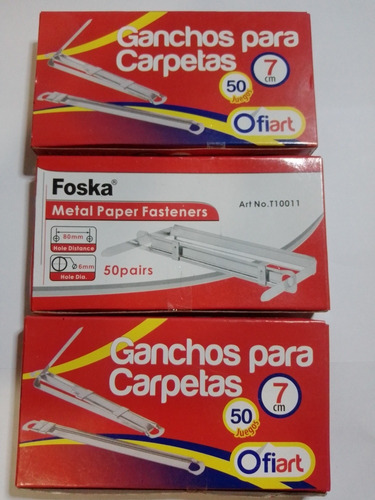 Pack De 2 Cajas De Ganchos Para Carpetas De Metal 7cms