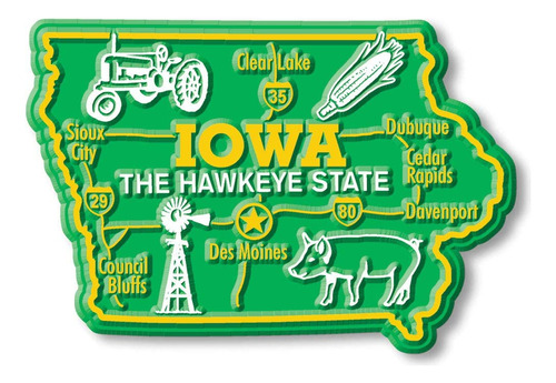 Iowa Giant State Map - Iman De Recuerdo Para Mapa