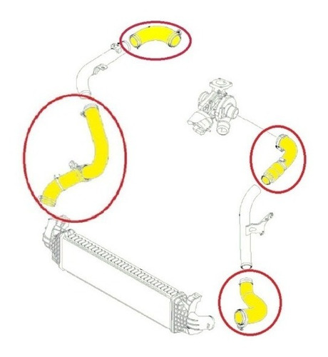 Kit Mangueras Intercooler Ford Focus 1.8 Diesel 2008/