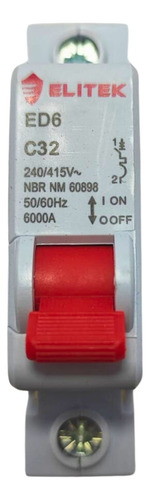 Disjuntor Monopolar 32a Termomagnético Proteção Elétrica