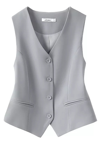 Chaleco De Traje De Moda Chaleco Gris Para Mujer