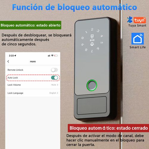 Cerradura De Puerta De Madera Con Bluetooth Raykubr G18tuya