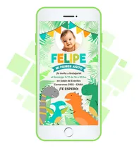 Comprar Invitación Virtual Imagen Digital - Dinosaurios Bebés (foto)