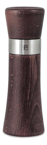 Molino Para Pimienta Ajustable De Madera Swissmar 18 Cm Color Madera Oscura