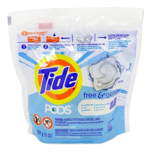 Tide Free Gentle Pods Jabón Ropa Hipoalargenico X16 Local