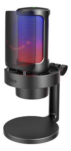 Microfone Fifine Ampligame A8 Rgb Cardióide Preto