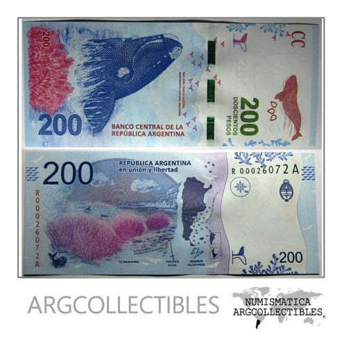 Argentina Billete 200 Pesos 2016 P-364/bot-5608 Reposicion