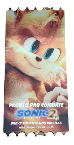 Ingresso Colecionável Filme Sonic Tails Cinemark