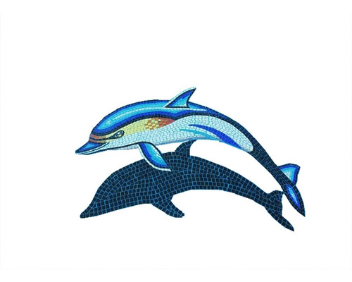 Imagen 1 de 9 de Mosaico Veneciano Delfin Amarillo Con Sombra Para Alberca