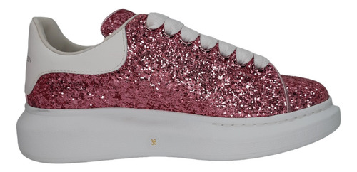 Alexander Mcqueen Tenis Multicolor Shell Glitter Oversized