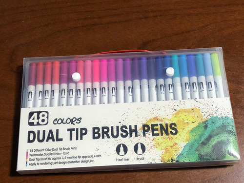 Set Plumones De Lettering Dual Tip Brush Pen X 48 Unidades