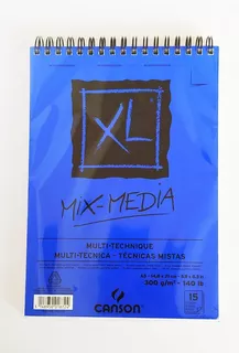 Block Canson Xl Mix Media A5 300 Gr 15 Hojas Anillado