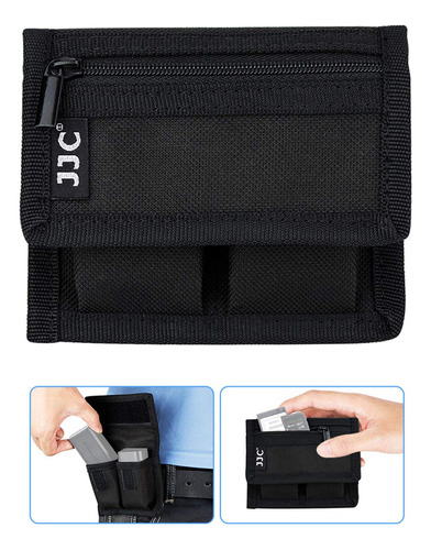 (3 Pockets) Dslr Battery And Memory Card Holder Pouch,camer.