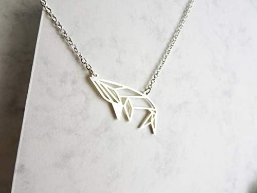 La Menagerie Joyería De Origami De Plata De Ballena Y Collar