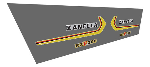 Calcos Zanella Rzf 200 Gris Juego Premium Diseño Original