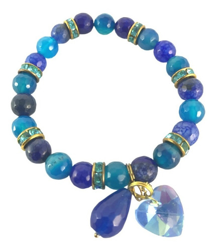 Bashari Pulsera Bisutería Fina Blue Drop Colors - Azul