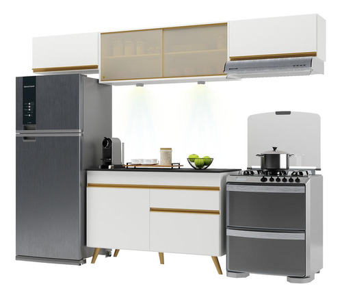 Cozinha Compacta 4pç C/ Leds Mp2023 Veneza Up Multimóveis Bc