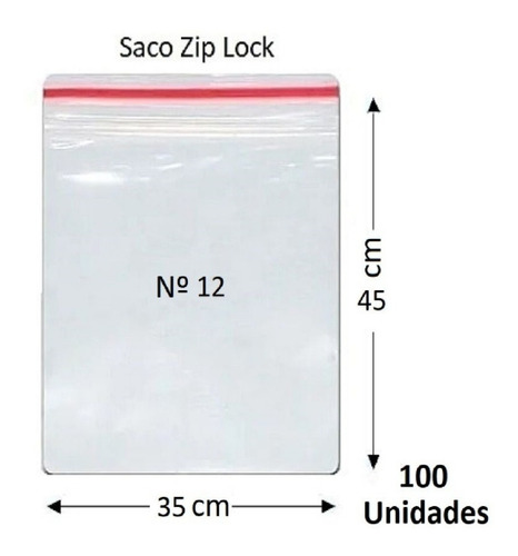 200 Sacos Saquinho Zip Lock Hermético 35x45 Abre E Fecha