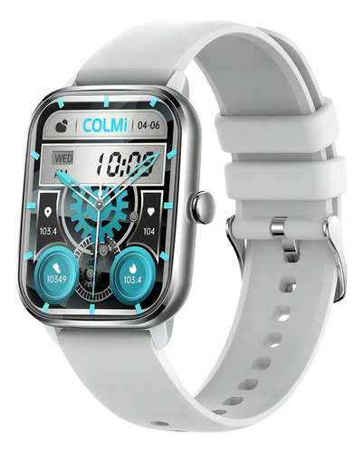 Smartwatch Colmi Serie C C61 1.9" caixa de  liga de zinco  prata, pulseira  cinza