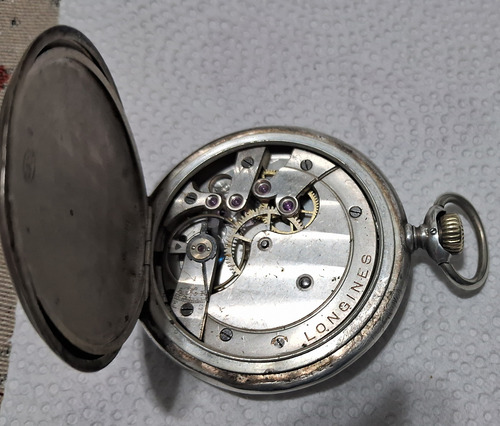Reloj De Bolsillo Longines 3 Tapas,plata 900 Funciona Leer (Usado)