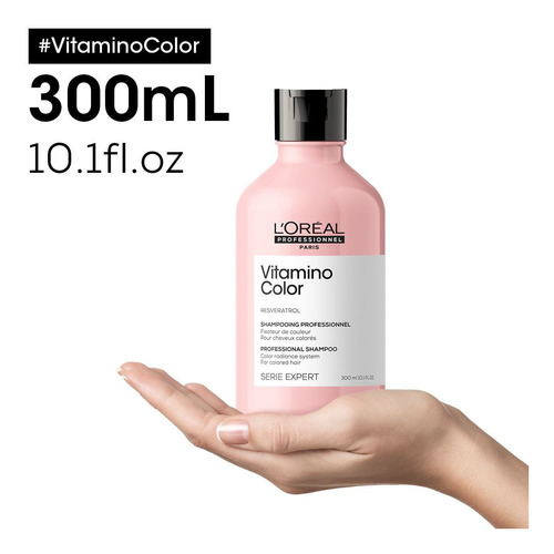 Imagen 3 de 6 de Shampoo Vitamino Color Cabello Teñido Loreal Pro 300 Ml