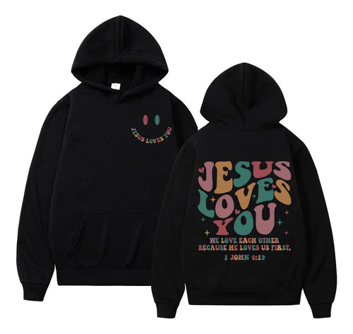 Xlm Sudadera Con Capucha Estampada Jesus Loves You De Edició