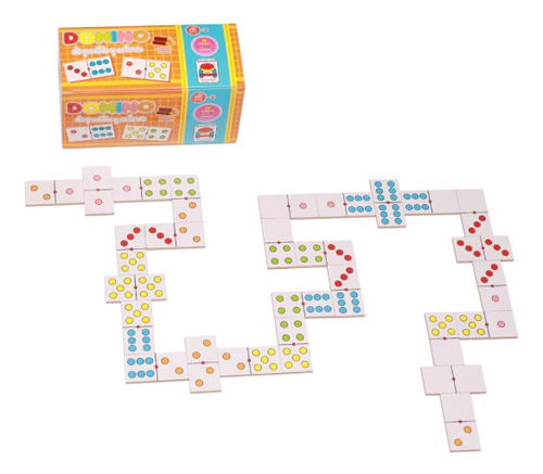 Juego Didáctico Infantil Madera Domino Puntos Y Colores 