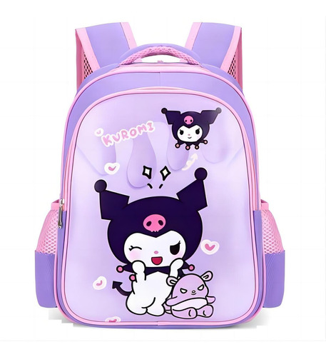 Mochila Kuromi hermosa y exquisita de 2023 para niñas de tamaño mediano, color morado, Kulomi Medium