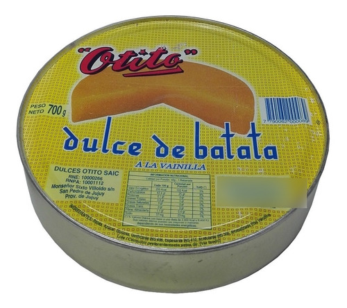 Dulce De Batata En Lata  Otito 700gr