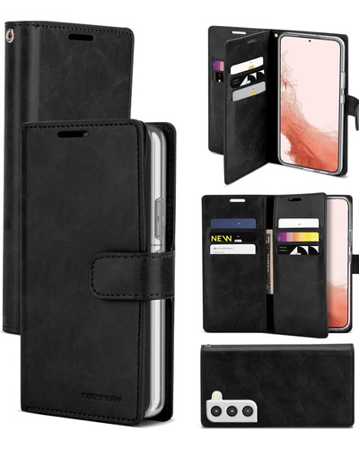 Funda Tipo Libro Para Galaxy S22 Goospery Color Negro